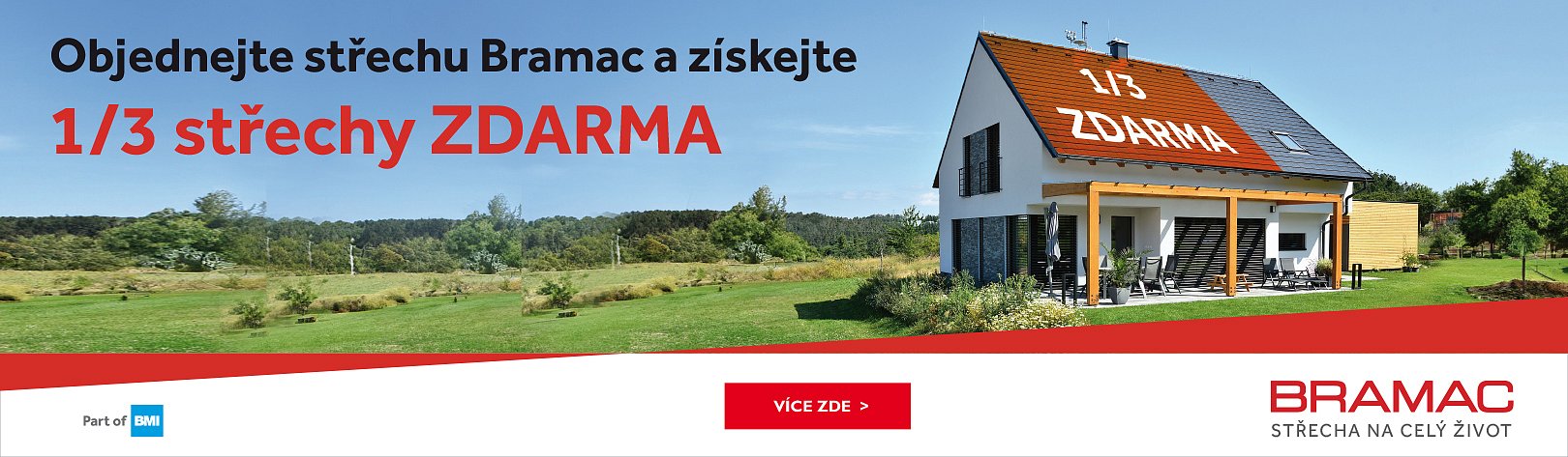 1/3 STŘECHY ZDARMA